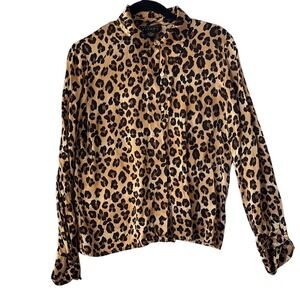 Spenser Jeremy‎ 100% Silk Leopard Print Women's Top